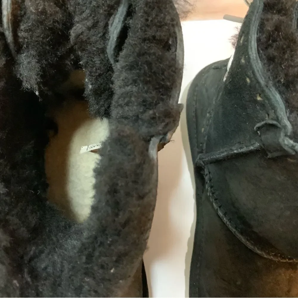 UGG 1010494k Dixi Flora Perforated Bow Ankle Classic Short Boots Fur Black 3 UK2